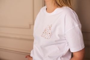 T-shirt biały - XS/S - Mess Love Harmony