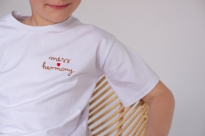T-shirt - 122/128 - biały dziecięcy - Mess Love Harmony