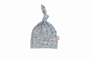 Czapeczka newborn organic apricot petrol