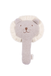 Grzechotka lew organic fleece beige melange