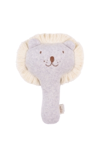 Grzechotka lew organic fleece grey melange