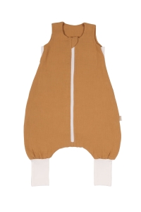 Śpiworek do spania z nogawkami muślinowy camel