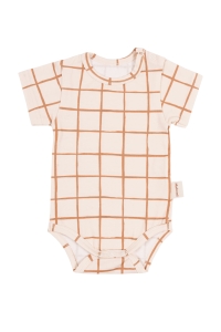 Body krótki rękaw organic camel check