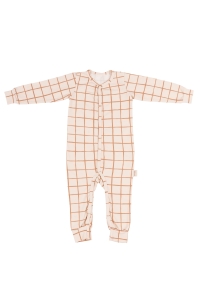 Rampers długi rękaw organic camel check