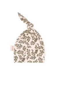 ORGANIC NEWBORN CAP GREEN FLORAL