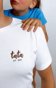 T-shirt biały - S/M - tata