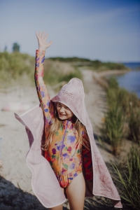 Ręcznik z kapturkiem bambusowy Pink