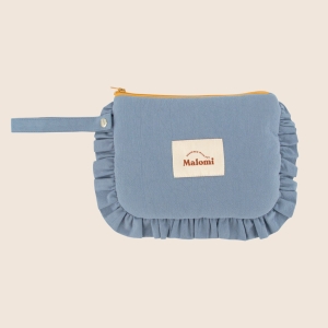 Kosmetyczka z falbanką denim